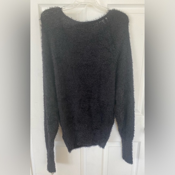Vertigo NWT Black Fuzzy Sweater with Sequin Details - Picture 8 of 8